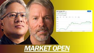 PALANTIR GETS A $115M DEAL, NVIDIA CRUSHES EARNINGS BUT DOWN, BITCOIN 98K, MSTR 500 | MARKET OPEN