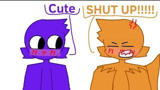 Can you say nya? meme//Rainbow Friends//Purple X Orange