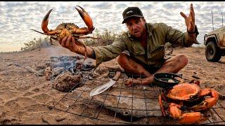 GIANT MUD CRAB - Catch and Cook - SOLO CAMPING No Food Alone Out Bush