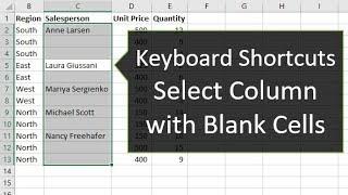 Selecting A Column With Blank Cells In Excel: The 2 Best Keyboard Shortcuts