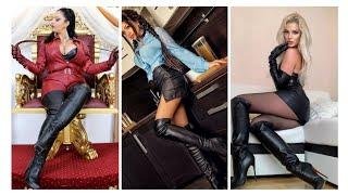 leather beautiful long boots collection |Latex over knee thigh high heels shoes IDEA'S