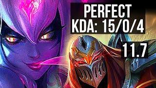 EVELYNN vs ZED (JUNGLE) | 15/0/4, Legendary, 800+ games, 800K mastery | EUW Grandmaster | v11.7