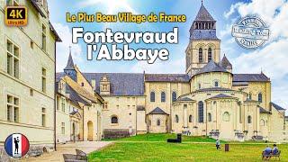  Fontevraud-l’Abbaye Most Beautifull Village of France - Loire Valley: Walking Tour 4k60fps