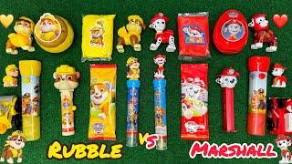 PAW PATROL RUBBLE VS MARSHALL UNBOXING ASMR | SATISFYING CANDY ASMR OPENING VIDEO | PAW PATROL TOYS