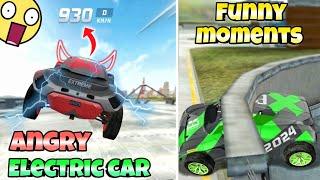 Angry Electric car|| Funny moments|| Extreme car driving simulator||