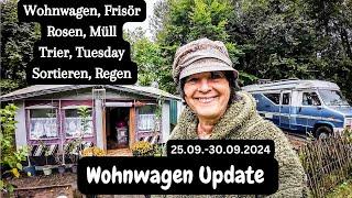 Vlog 203 Wohnwagen Update | es regnet wieder | Frisör  | Rosen, Müll & Wäsche