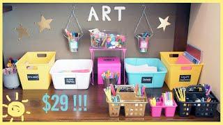 ORGANIZE |  Dollar Store $29 Kids Art Room Overhaul!