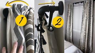 Industrial wrap around double curtain rod | full INSTALLATION + review!