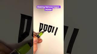 Making DOOM logo with calligraphy #calligraphy #DOOM #art #satisfying #logo  #shorts