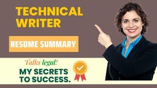 Technical Writer Resume Summary II How To Write Professional Headline - Resume Tips