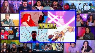 Youtubers React To INVINCIBLE & EVE 'KILL" CONQUEST | Invincible S3 Ep 8 End Fight Reaction Mashup