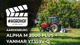 Yanmar YT359V-Q 60 lóerős traktor munka közben egy AARDENBURG Alpha M 2000 PLUS szárzúzóval