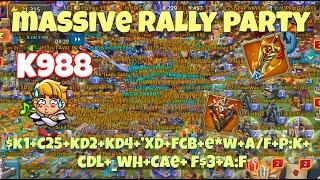 Lords Mobile - BIGGEST RALLY PARTY AT K988. HOW MANY ZEROES? 17 RALLIES INCOMING