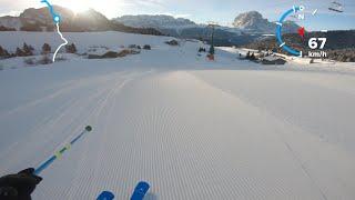 the legendary 8: Gardenissima - pov first lift early morning 4k (Ortisei, Seceda, Italy)