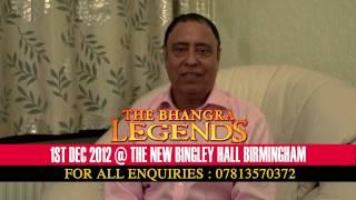 THE BHANGRA LEGENDS CONCERT - MANGAL SINGH - VIDEO MESSAGE