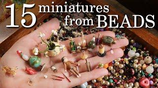 What Can We Make From Bags Of Vintage Beads? 15 Miniature Crafts!