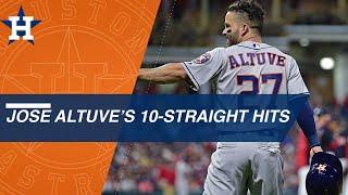 Jose Altuve sets Astros' record with 10 straight hits