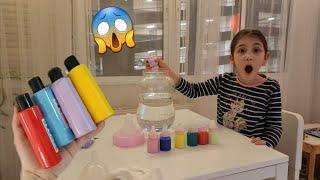 Eylül Dev Biberonun İçine Renkli Sular Döktü | fun kids video