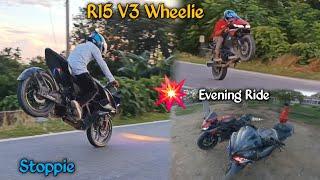 R15 V3 Wheelie  RS200 Stoppie  Modify R15 V3  Evening Ride !