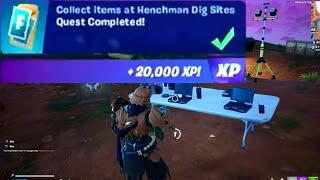 Collect items at Henchman Dig Sites Fortnite