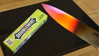 EXPERIMENT Glowing 1000 degree KNIFE vs GUM