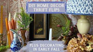 DIY Home Decor Thrift Flips | No-Sew Lampshades | Budget-Friendly Decorating Early Fall with Vintage