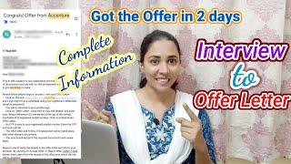 Received Accenture Offer in 2 Days | Complete Interview Process of Accenture | Step by Step Info