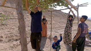 Nomadic life in Iran - preparing the camp