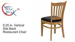 Cafeteria Chairs: 9.25 in. Vertical Slat Back Restaurant Chair