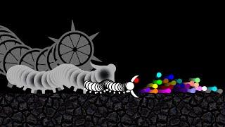 Escape from the Worm - Food Chain - Marble Race in Algodoo