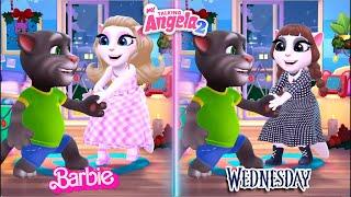  My Talking Angela 2 | Wednesday vs  Barbie new update | cosplay