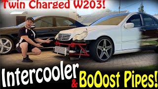 Building The BOOST PIPES & INTERCOOLER Setup For The Twin Supercharged Mercedes W203