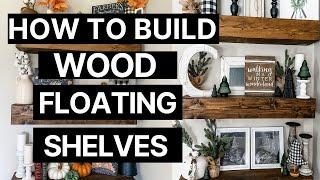 How to build DIY wood floating shelves tutorial | Easy weekend project! | Whiskey & Whit