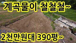 시원한 계곡수가 철철철~ 2천만원대 주말농터 390평 농막터 주말농장 싼땅 농지 땅 토지 매매 매물 충북 제