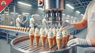 How Millions of Russian Plombir Ice Creams Are Made in a Factory