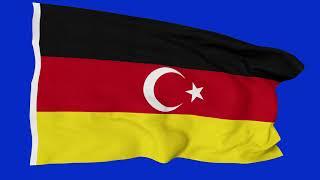 3D Flag / Deutschtürken Fahne / Blau & Stoff (3D Simulation)