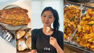 빵순이 VLOG | 빵친자들 모여라~부지런히 빵파티 하는 일상 | 코끼리베이글 먹고 운동 | 용산 빵집 추천 | 직장인의 행복한 점심시간 | BBQ황금올리브 | 동대문 맛집 추천