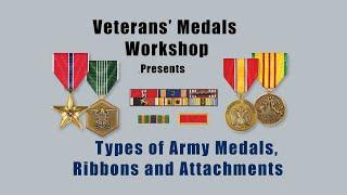 U.S. Army Current Decorations, Service Medals, Unit Awards, Ribbon Only Awards and Devices reviewed.