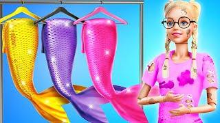 Half Barbie Half Ariel ‍️ How to Become a Mermaid with Easy Hacks 