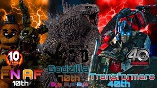 FNAF 10th Godzilla 70th And Transformers 40th AMV Tribute - Bye Bye Bye By NSYNC