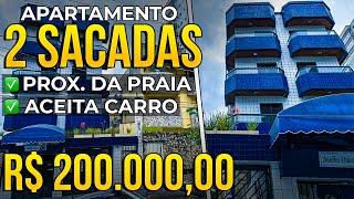 [MOBILIADO] com 2 Sacadas no Forte Praia Grande | Aceita Carro como parte de Pagamento Só 200.000