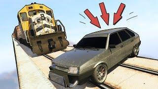 МЫ ОСТАНОВИЛИ ПОЕЗД! БЕЗУМНЫЙ КРАШ ТЕСТ ВАЗ 2109 В GTA 5 ONLINE (ГОНКИ С МОДАМИ)