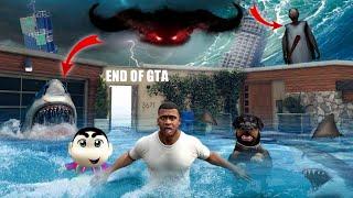 Franklin & Shinchan Escape From Tsunami || End of Gta 5 || Gta Tamil || KILLADI GAMING