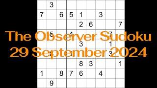 Sudoku solution – The Observer 29 September 2024