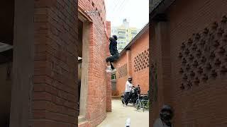 Can't You Climb Such A Low Wall? #funny #tricking #parkour #extreme