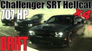 Four 707 hp Challenger SRT Hellcat DRIFT