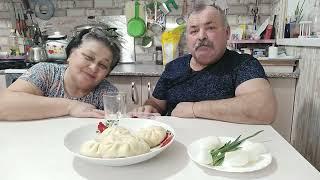 Mukbang. Манты из дрожжевого теста