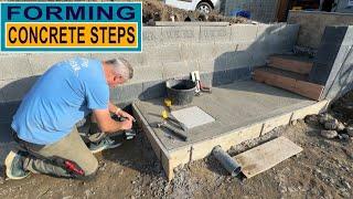 Forming and Pouring our Concrete Steps