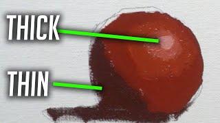 A lesson on oil paint thickness for beginners