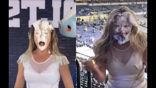 Colts' mascot pies cheerleaders in the face